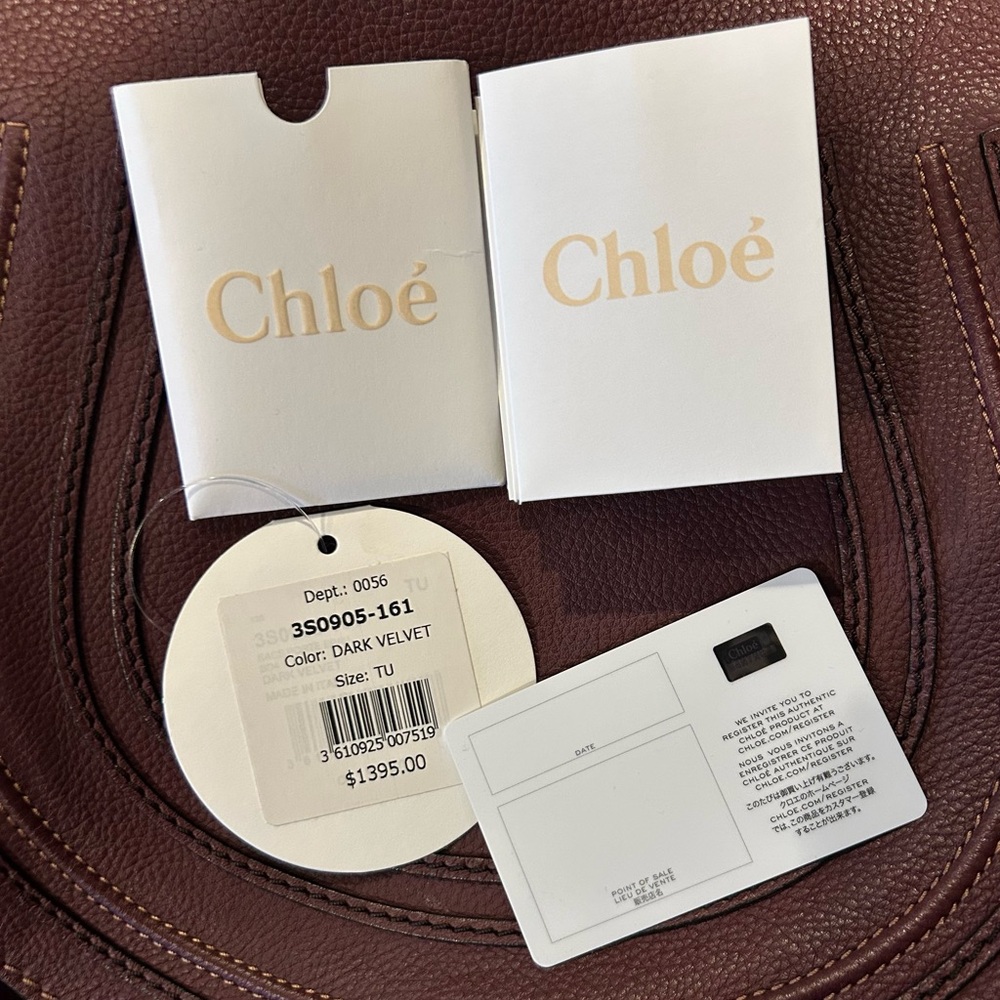Chloe Medium Marcie Crossbody Bag in Burgundy - Picture 13 of 15